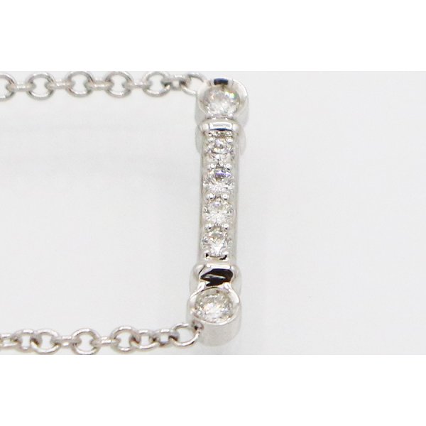 ティファニー　PT950 フルール ド リス キー バー ダイアイリネックレス 2.70g 　拡大