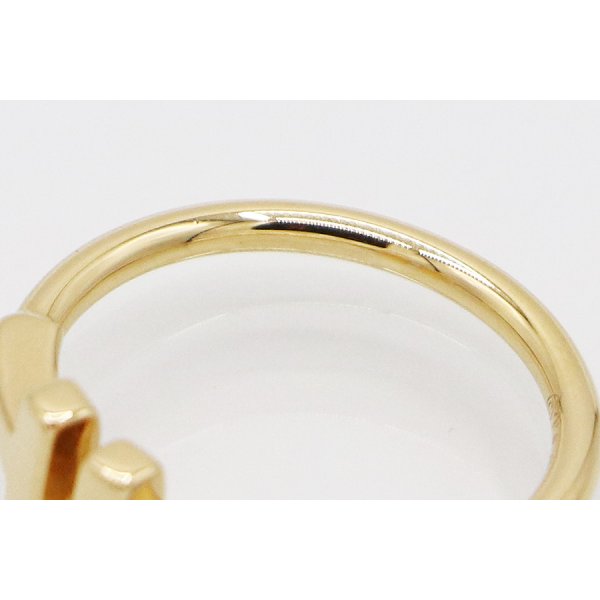 ティファニー　750YG ティファニーT ワイヤーリング 2.70g　内側