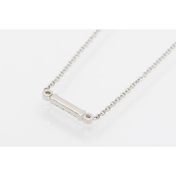 ティファニー　PT950 フルール ド リス キー バー ダイアイリネックレス 2.70g 　裏面