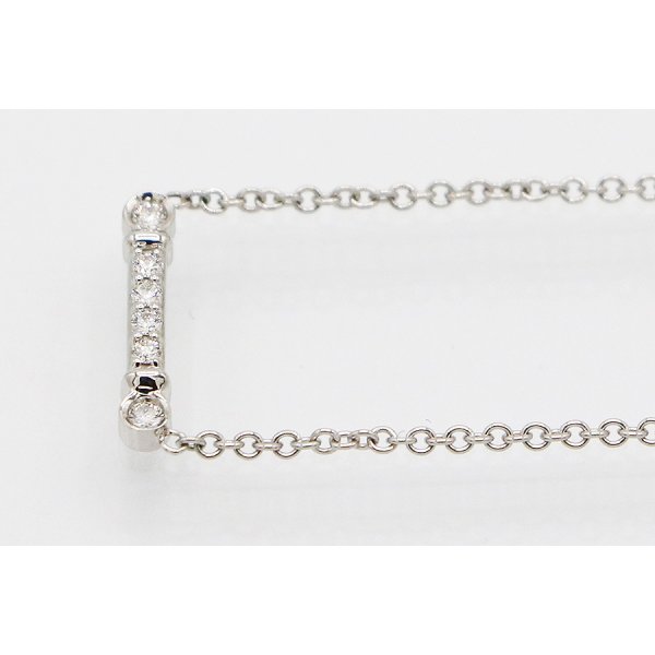 ティファニー　PT950 フルール ド リス キー バー ダイアイリネックレス 2.70g 　サイド