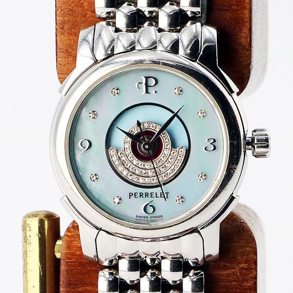 ペルレ　レディーテンペスト　Ｌ．ＴＥＭＰ－ＳＳＢＢＤ　青シェル文字盤　８Ｐ