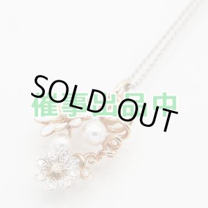 画像: ミキモト　K18WG/PG エナメル パール ダイアイリペンダントネックレス 8.80g