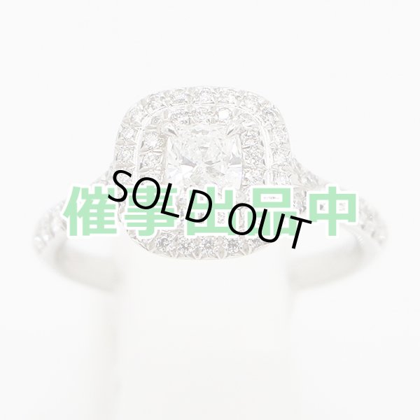 画像1: ティファニー　PT950 ソレスト クッションカット ダイアイリリング 5.90g (1)