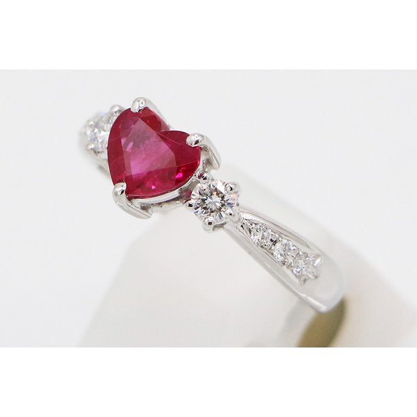 タサキ　PT900 ルビーダイアイリリング 1.14ct 0.23ct 5.00g　サイド