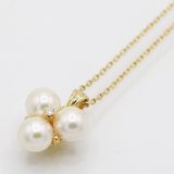 画像: ミキモト　K18 3P パールダイアイリペンダントネックレス 4.10g