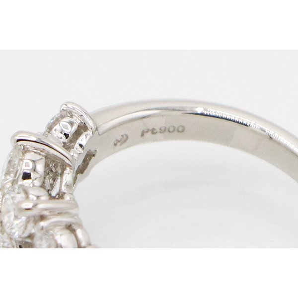 タサキ　PT900 ダイアイリリング 0.87ct 6.10g　刻印