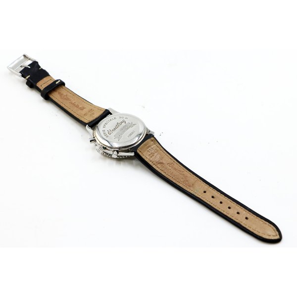 ブライトリング　ナビタイマー　モンブリラン　Ａ３００３０　黒／銀文字盤　革ベルト状態　裏面