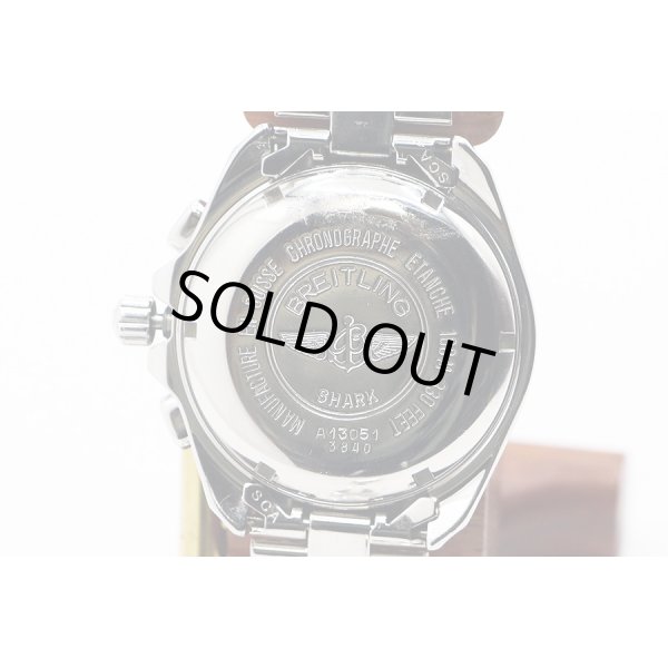 ブライトリング　クロノシャーク　Ａ１３０６１　黒文字盤　銀インダイアル　裏面拡大