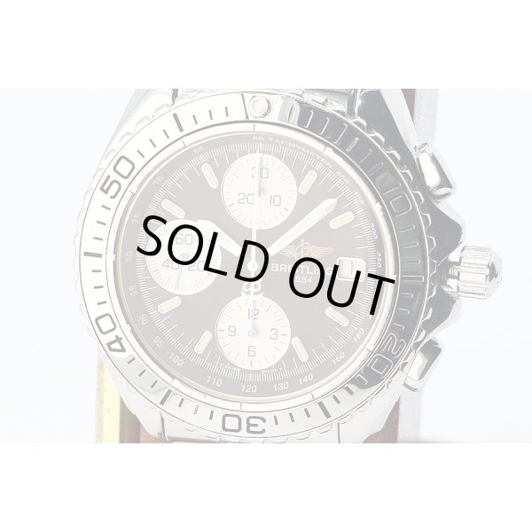 ブライトリング　クロノシャーク　Ａ１３０６１　黒文字盤　銀インダイアル　表面拡大