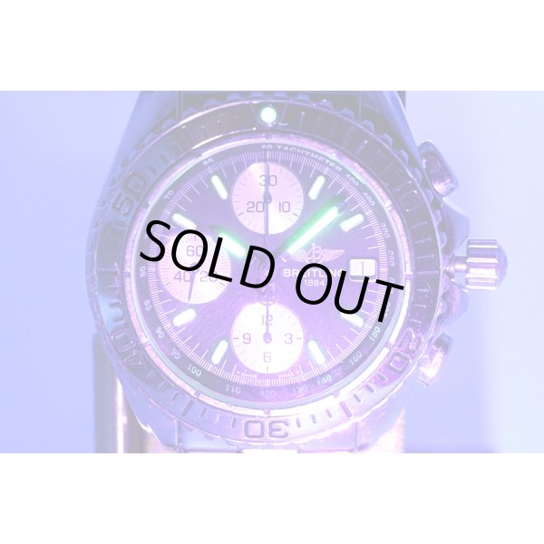 ブライトリング　クロノシャーク　Ａ１３０６１　黒文字盤　銀インダイアル　ライト