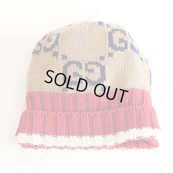 グッチ GGニットキャップ 597636 4G111 ブラウン／レッド
