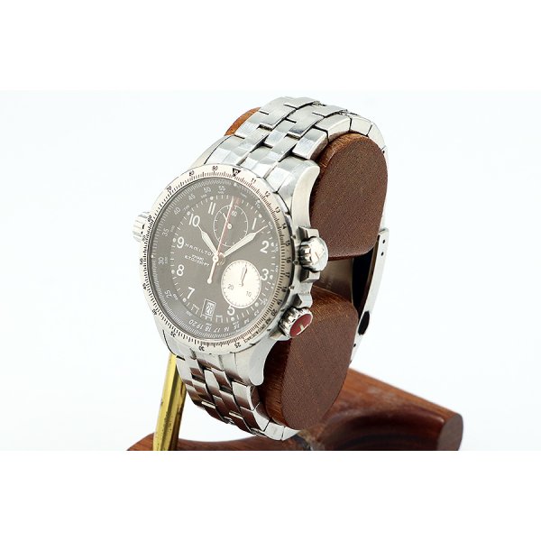 ハミルトン　カーキＥＴＯ　クロノグラフ　Ｈ７７６１２１　黒文字盤　サイド