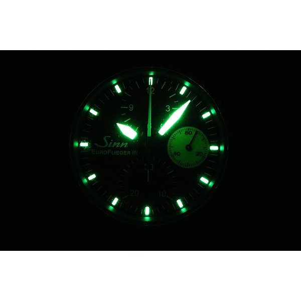 ジン　３５６　ユーロフリーガーIII　黒文字盤　黄色針　ライト暗闇