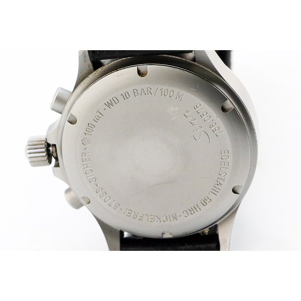 ７５６　クロノグラフ　黒文字盤　裏面拡大