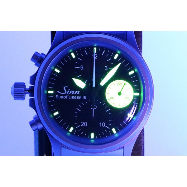 ジン　３５６　ユーロフリーガーIII　黒文字盤　黄色針　ライト