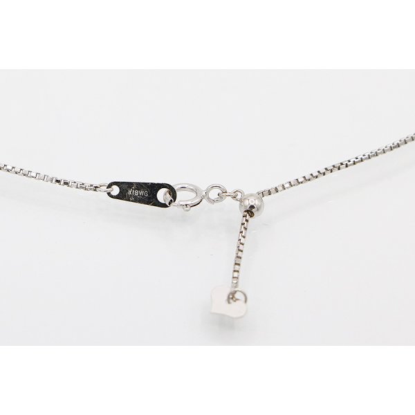 K18WG ダイアイリペンダントネックレス 0.22ct 5.60g　留め具