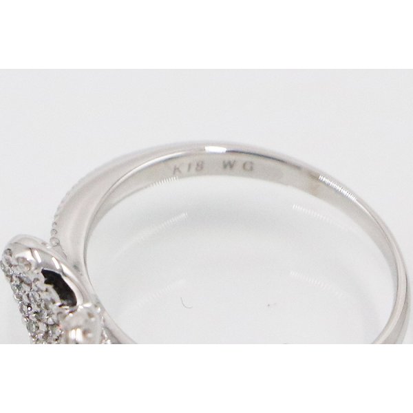 K18WG ダイアイリリング 0.12ct 2.40g　刻印