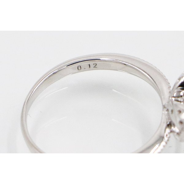 K18WG ダイアイリリング 0.12ct 2.40g　刻印(2)