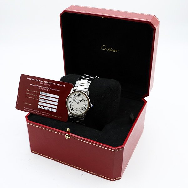 カルティエ　ロンドソロＬＭ　Ｗ６７０１００５　銀文字盤　箱・保証書
