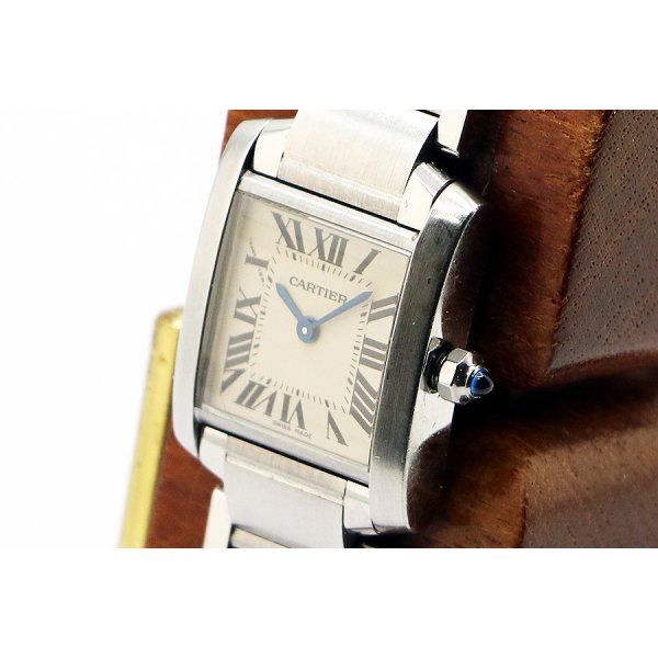 カルティエ　タンクフランセーズＳＭ　２３８４　白文字盤　サイド拡大