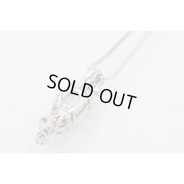 PT900/850 モルガナイトダイアイリペンダントネックレス 0.74ct 0.39ct 4.20g　裏面