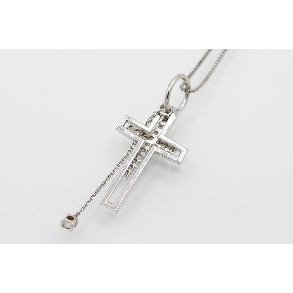 K18WG ダイアイリペンダントネックレス 0.05ct 0.20ct 4.60g　裏面