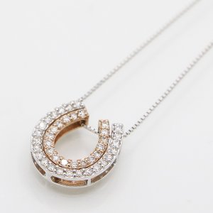 画像: K18WG/PG ダイアイリペンダントネックレス 0.22ct 0.28ct 4.00g