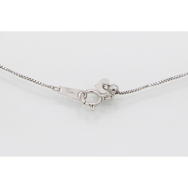 K18WG ダイアイリペンダントネックレス 0.05ct 0.20ct 4.60g　留め具