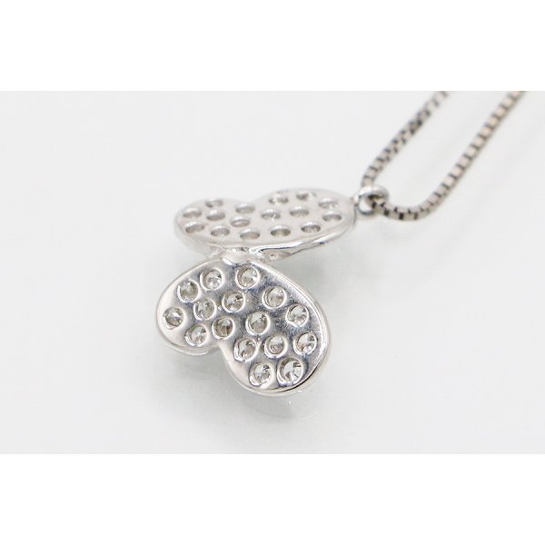 K18WG ダイアイリペンダントネックレス　0.23ct 2.80g　裏面