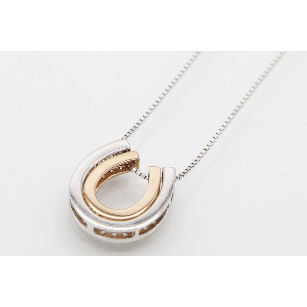 K18WG/PG ダイアイリペンダントネックレス 0.22ct 0.28ct 4.00g　裏面