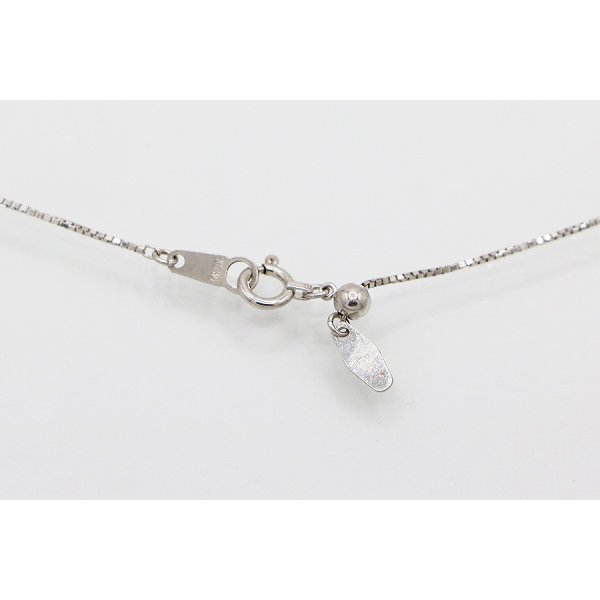 K18WG ダイアイリペンダントネックレス　0.23ct 2.80g　留め具