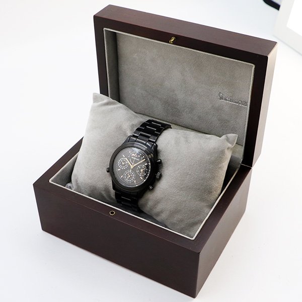 シェルマン　グランドコンプリケーションブラック　黒文字盤　金色ムーンフェイス　箱・無記名保証書 兼 取り扱い説明書