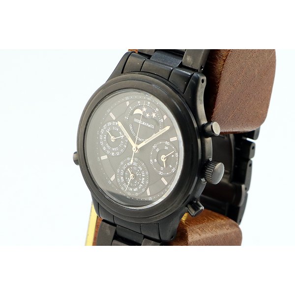 シェルマン　グランドコンプリケーションブラック　黒文字盤　金色ムーンフェイス　サイド拡大