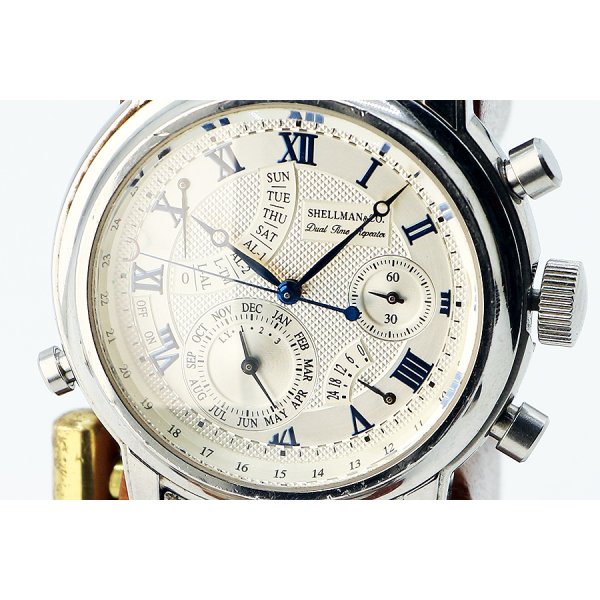 シェルマン　デュアルタイムリピーター　銀文字盤　６７６０－Ｔ０１７８５１　表面拡大