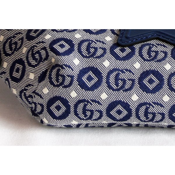 グッチ　GGスプリーム チルドレンズ ボディバック 502095 527066 ブルー　底拡大