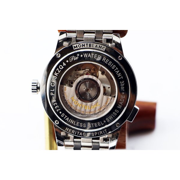 モンブラン　ヘリテージスピリット オルビステラルム　１１２３０８　世界地図文字盤　裏面拡大