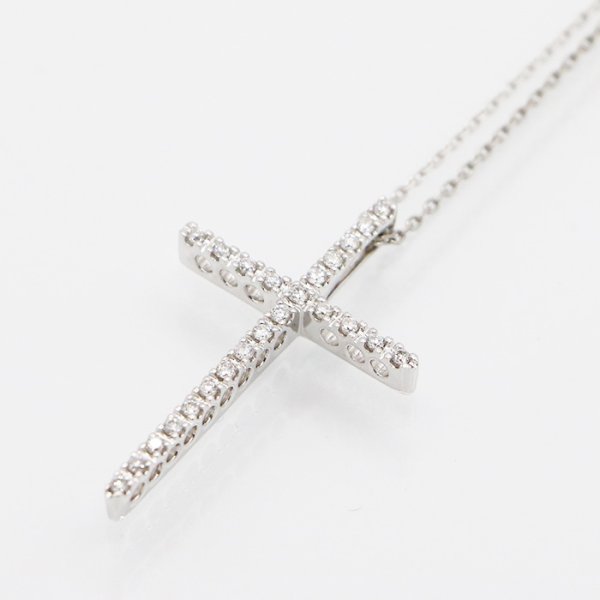 ポンテヴェキオ　K18WG ダイアイリペンダントネックレス 0.21ct 4.10g