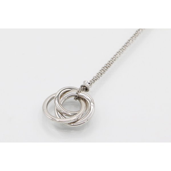 ティファニー　750WG トリプルインターロッキング ダイアイリペンダントネックレス 4.20g　裏面