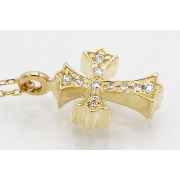 ヴァーゴ Vago　K18 アイボリータワー クロス ダイアイリペンダントネックレス 0.11ct 3.50g　拡大