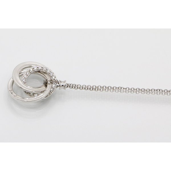 ティファニー　750WG トリプルインターロッキング ダイアイリペンダントネックレス 4.20g　サイド