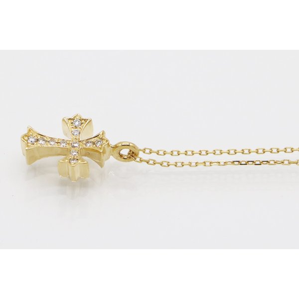 ヴァーゴ Vago　K18 アイボリータワー クロス ダイアイリペンダントネックレス 0.11ct 3.50g　サイド