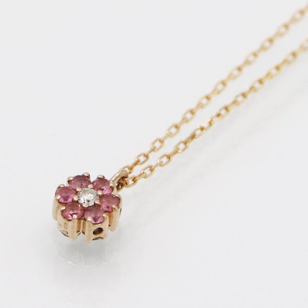 ポンテヴェキオ　K18PG ピンクトルマリンダイアイリペンダントネックレス 0.13ct 1.60g