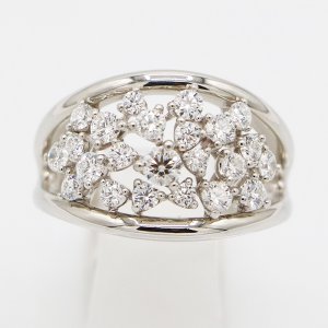 画像: 星の砂　PT900 ダイアイリリング 1.06ct 12.70g