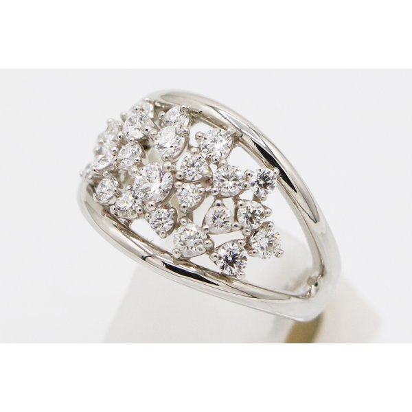 星の砂　PT900 ダイアイリリング 1.06ct 12.70g　サイド