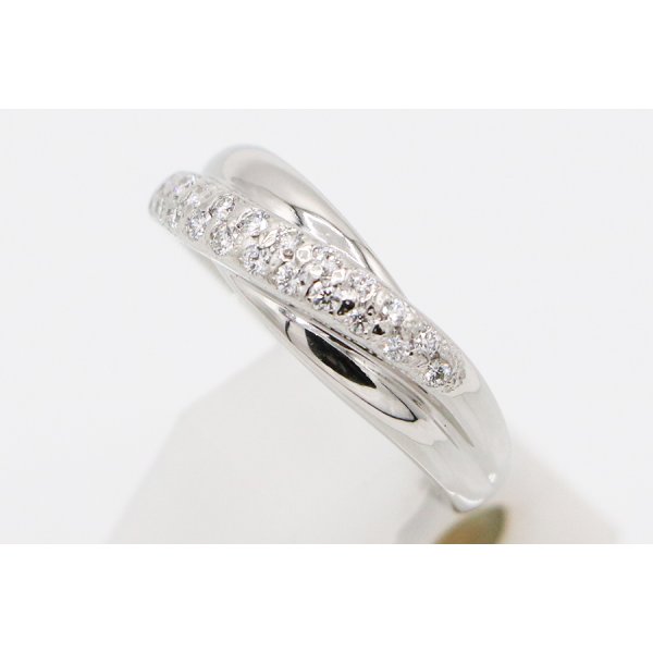 ミキモト　PT950 ダイアイリリング 0.26ct 8.70g　サイド