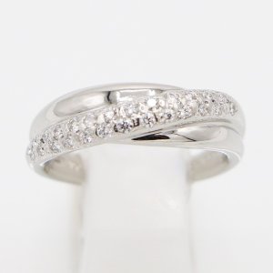 画像: ミキモト PT950 ダイアイリリング 0.26ct 8.70g