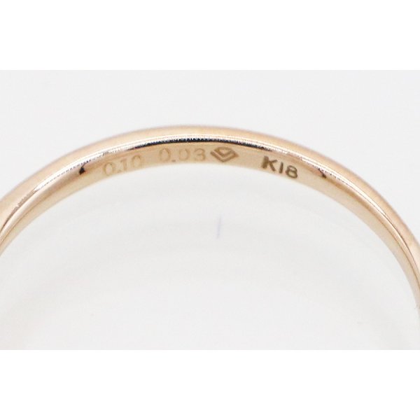 ディズニー　K18PG ダイアイリリング 0.10ct 0.03ct 1.50g　刻印