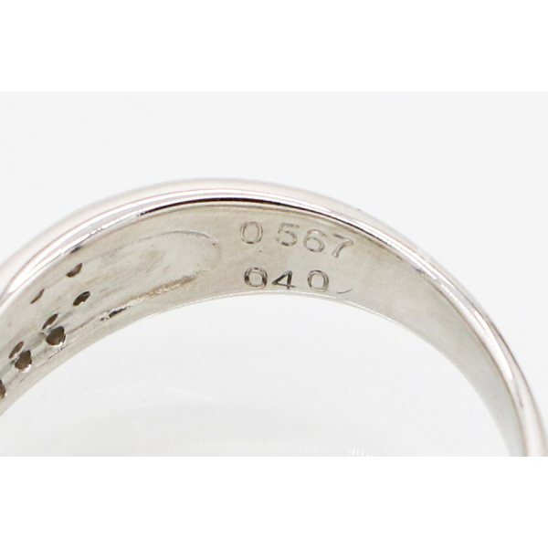 PT900 ダイアイリリング 0.567ct 0.40ct 6.60g　刻印(2)