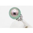 PT900 黒蝶パールダイアイリリング 11.50mm 0.30ct 6.30g　サイド