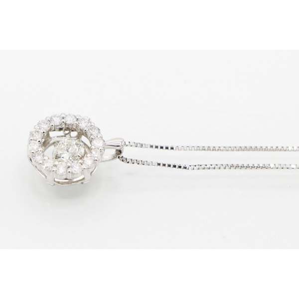 PT900/850 ダイアイリペンダントネックレス 0.545ct 0.50ct 4.60g　サイド